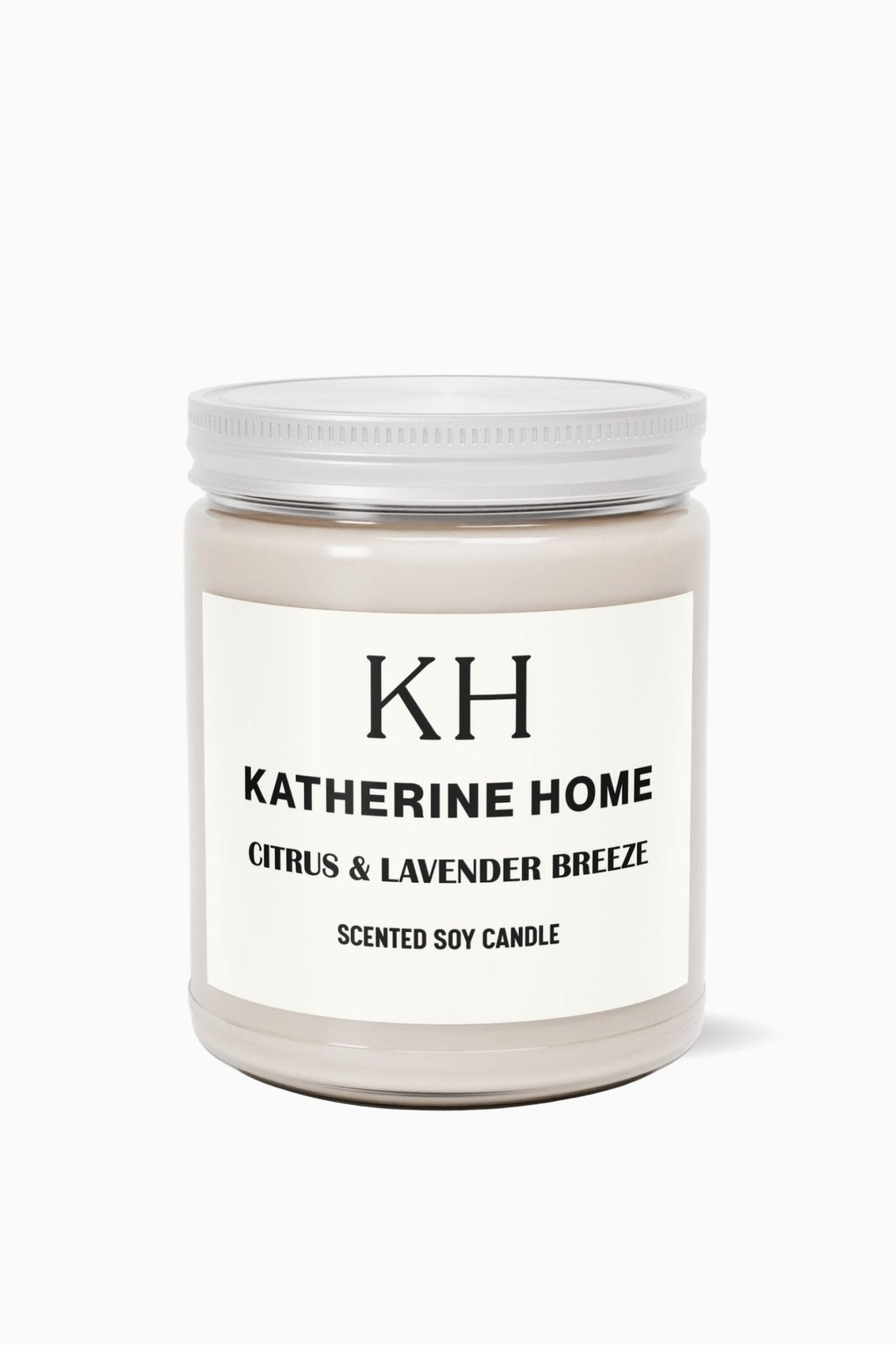 Citrus & Lavender Breeze - KATHERINE HOMEHome DecorKATHERINE HOMEKATHERINE HOMEKatherine Home Citrus & Lavender Breeze pure soy candle in a minimalist glass jar, clean and natural product hero image.