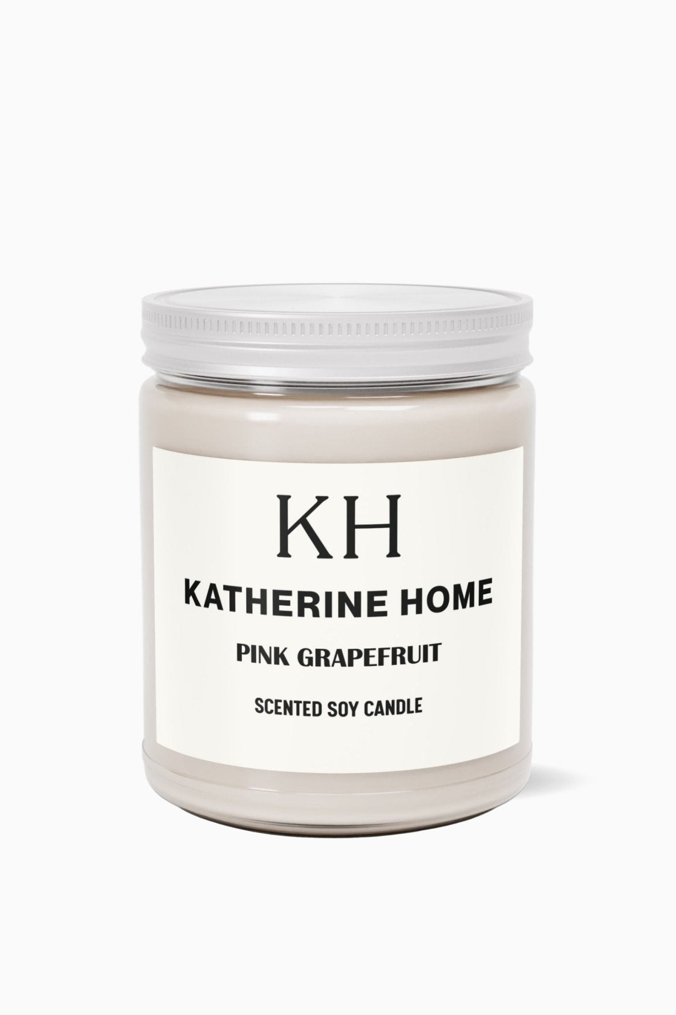Pink Grapefruit - KATHERINE HOMEHome DecorKATHERINE HOMEKATHERINE HOMEKatherine Home Pink Grapefruit pure soy candle in a minimalist glass jar, clean and natural product hero image.