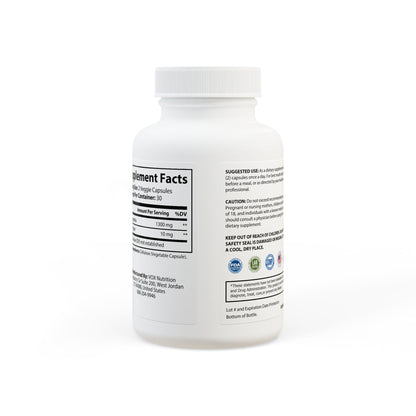 Ashwagandha supplement bottle with black pepper for stress management
