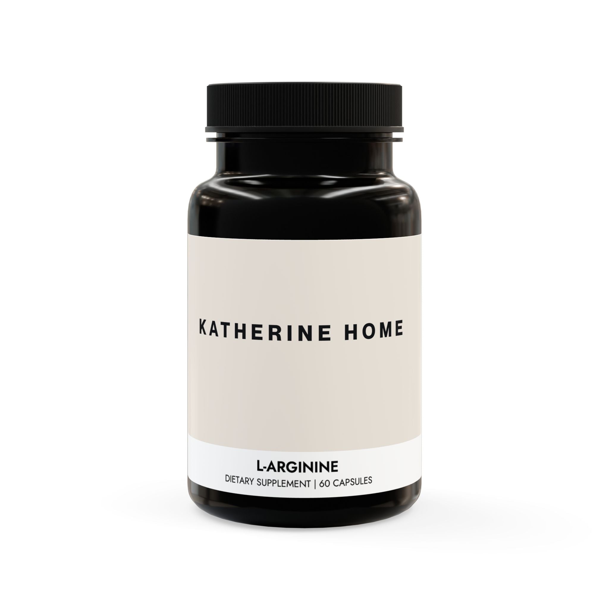 Supplement bottle labeled 'Katherine Home' on a white background