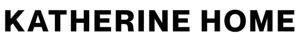 Text 'KATHERINE HOME' in a dark color on a black background