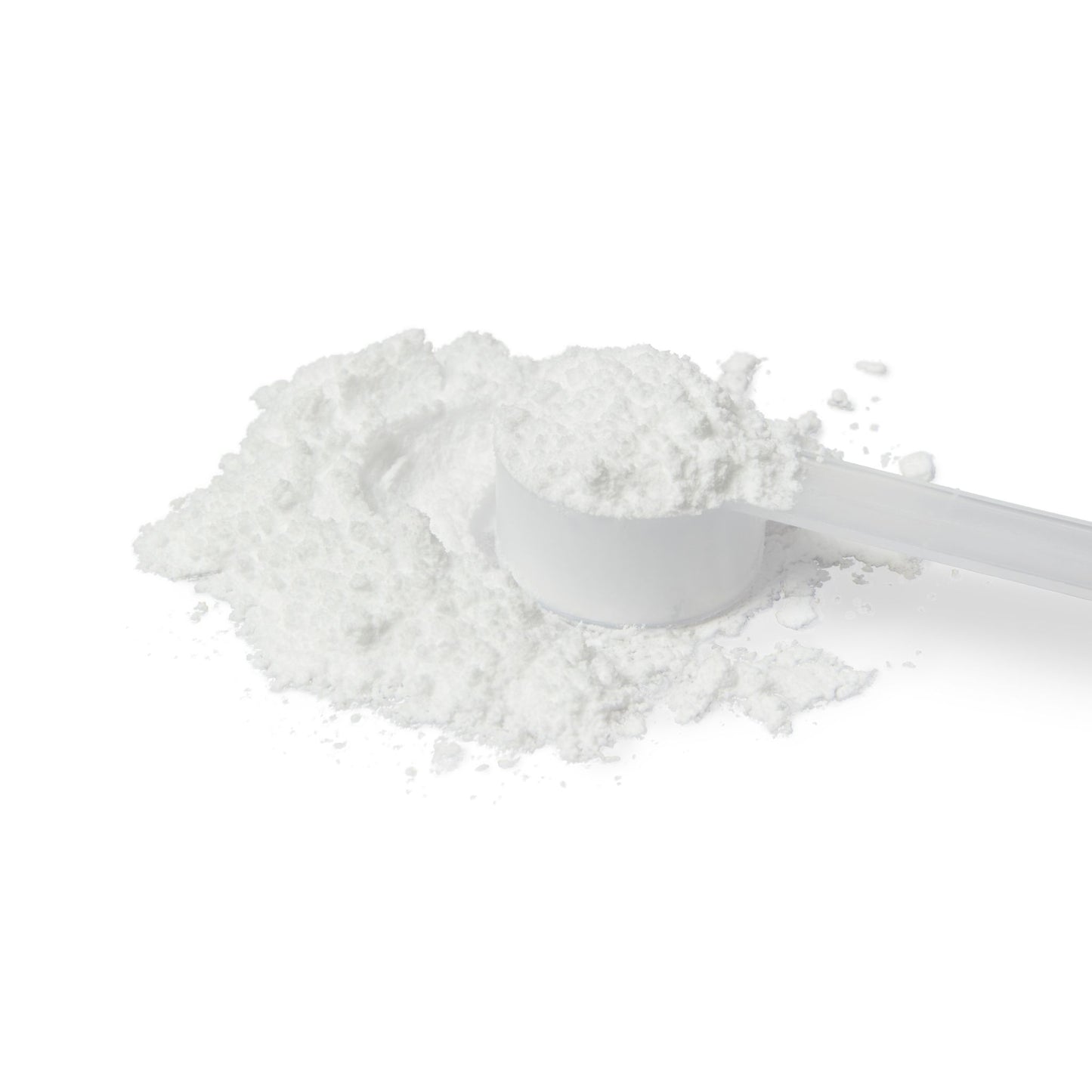 Fine white creatine monohydrate powder from Katherine Home displayed on a clean background, highlighting purity and texture.