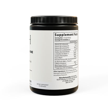 Full panel listing ingredients, dosages, and nutritional information.