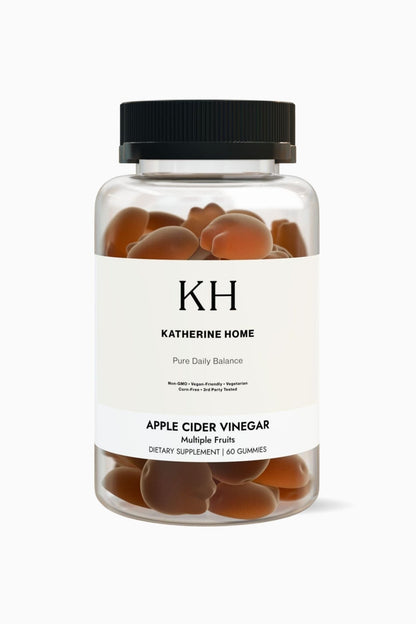 Apple Cider Vinegar Gummies - KATHERINE HOMEFood SupplementsKATHERINE HOMEKATHERINE HOMEKatherine Home Apple Cider Vinegar Gummies supplement container, clean minimalist product hero image.