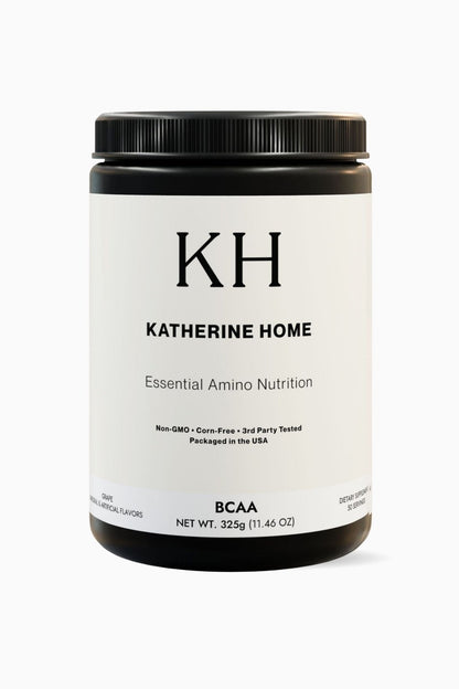 BCAA Supplement, Grape - KATHERINE HOMEFood SupplementsKATHERINE HOMEKATHERINE HOMEKatherine Home BCAA supplement in grape flavor, supplement container, clean minimalist product hero image.