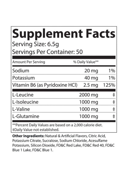 BCAA Supplement, Grape - KATHERINE HOMEFood SupplementsKATHERINE HOMEKATHERINE HOMESupplement Facts panel for Katherine Home BCAA supplement, grape flavor.