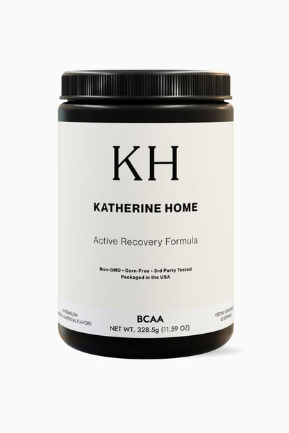 BCAA Supplement, Watermelon - KATHERINE HOMEFood SupplementsKATHERINE HOMEKATHERINE HOMEKatherine Home BCAA supplement in watermelon flavor, supplement container, clean minimalist product hero image.