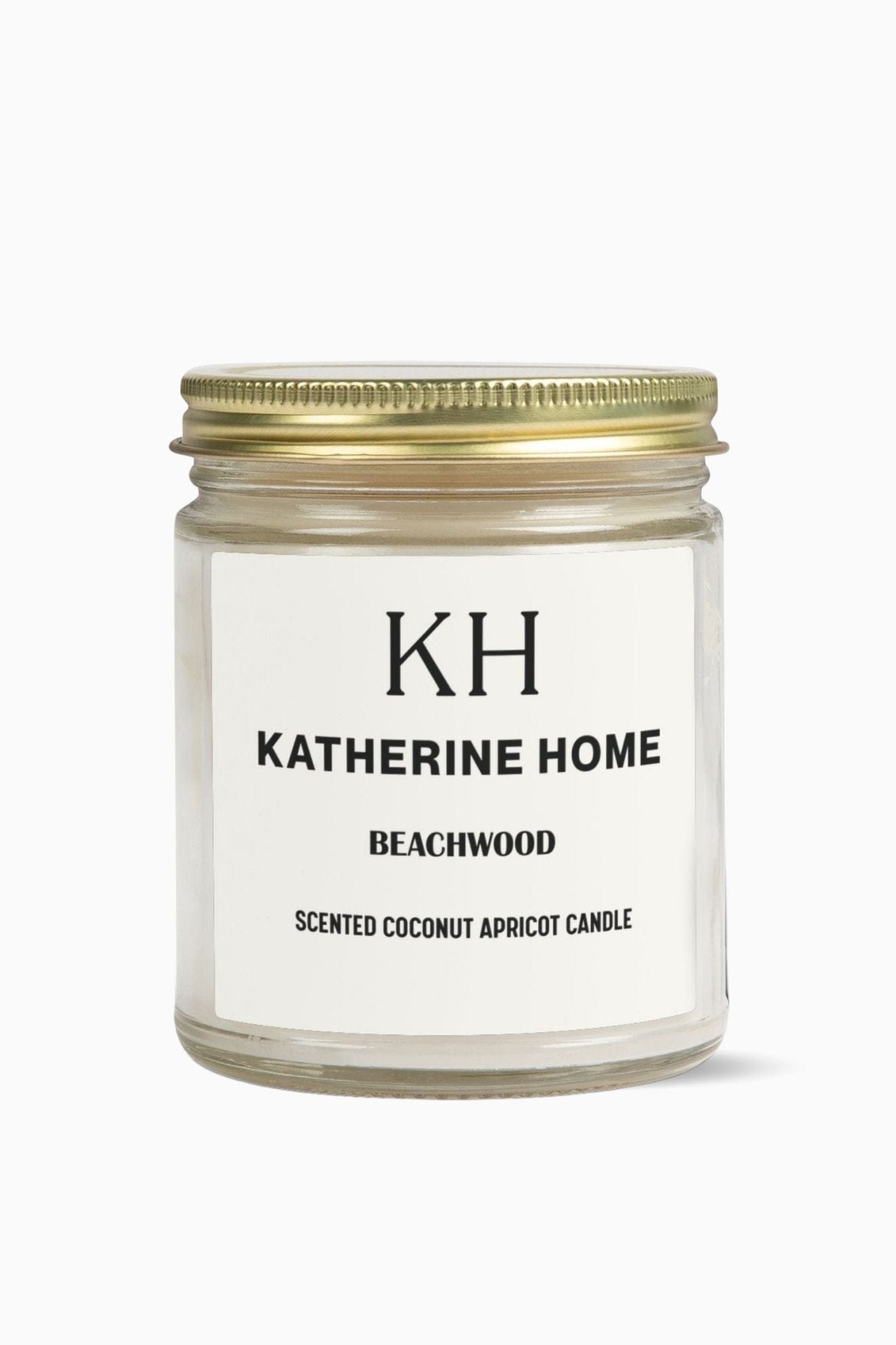 Beachwood - KATHERINE HOMEHome DecorKATHERINE HOMEKATHERINE HOMEKatherine Home Beachwood pure soy candle in a minimalist glass jar, clean and natural product hero image.Clear4oz