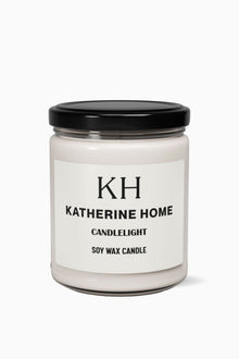 Candlelight - KATHERINE HOMEHome DecorKATHERINE HOMEKATHERINE HOMEKatherine Home Candlelight clean soy candle in a minimalist glass jar, product hero image.