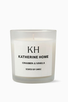 Cinnamon & Vanilla - KATHERINE HOMEHome DecorKATHERINE HOMEKATHERINE HOMEKatherine Home Cinnamon & Vanilla Harmony candle in an opaline glass jar, serene minimalist product hero image.Clear