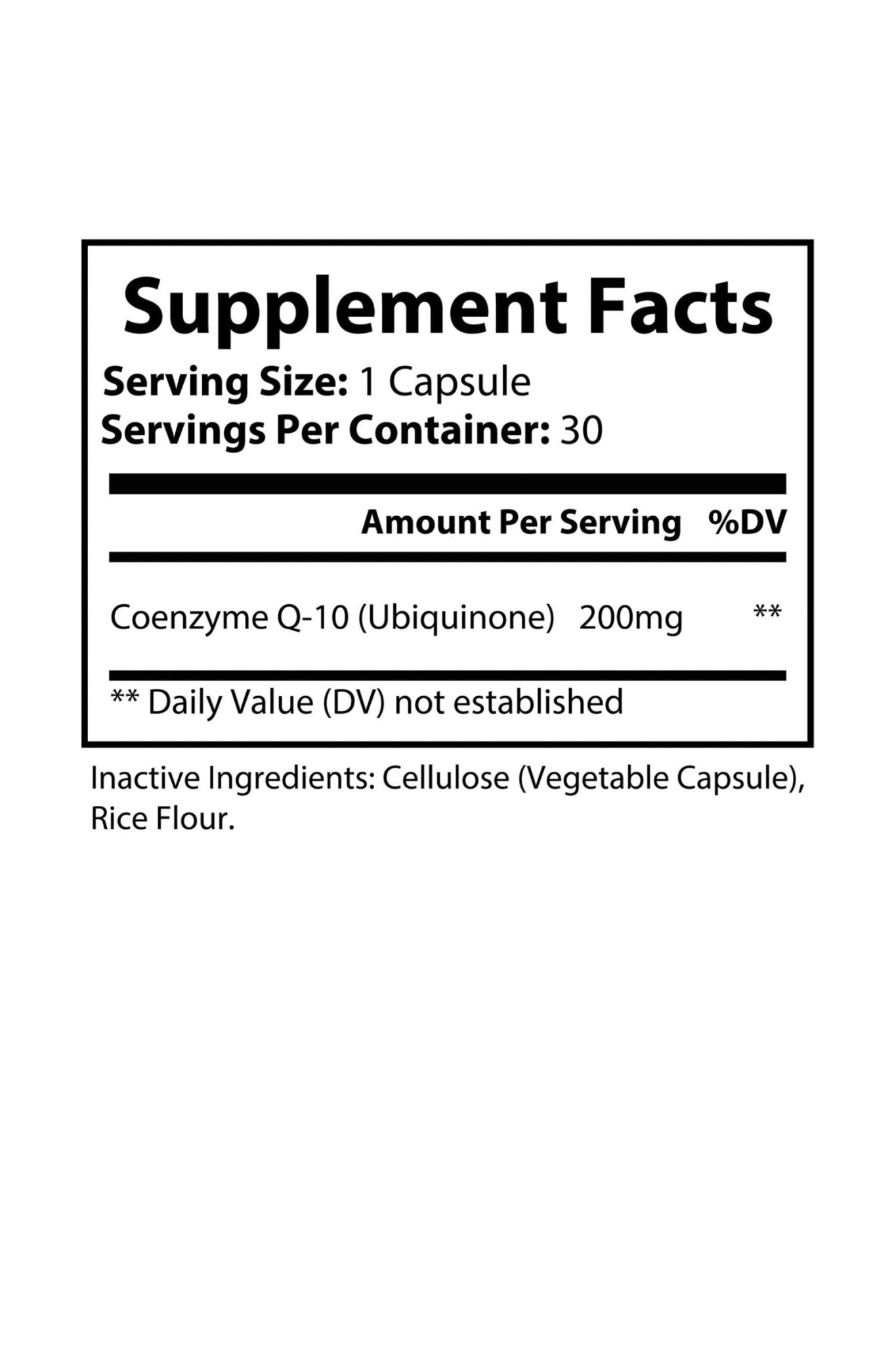 CoQ10 (Ubiquinone) Supplement by KATHERINE HOME dietary supplement Supplement Facts label
