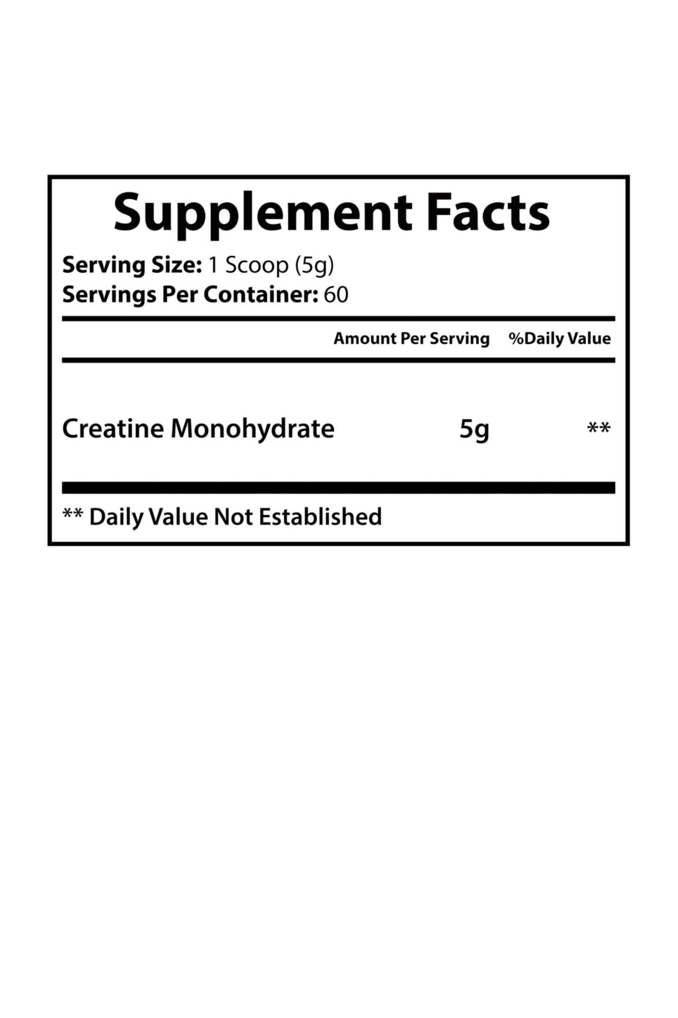 Creatine Monohydrate Supplement - KATHERINE HOMEFood SupplementsKATHERINE HOMEKATHERINE HOMESupplement Facts panel for Katherine Home Creatine Monohydrate supplement.