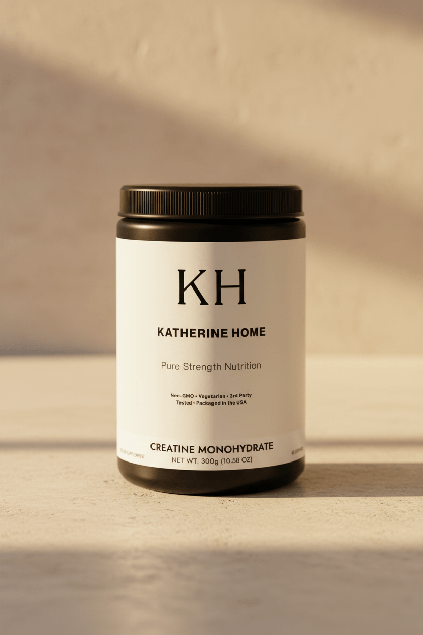 Creatine Monohydrate Supplement - KATHERINE HOMEFood SupplementsKATHERINE HOMEKATHERINE HOMEKatherine Home Creatine Monohydrate supplement displayed in soft warm lighting with a clean, minimal aesthetic.