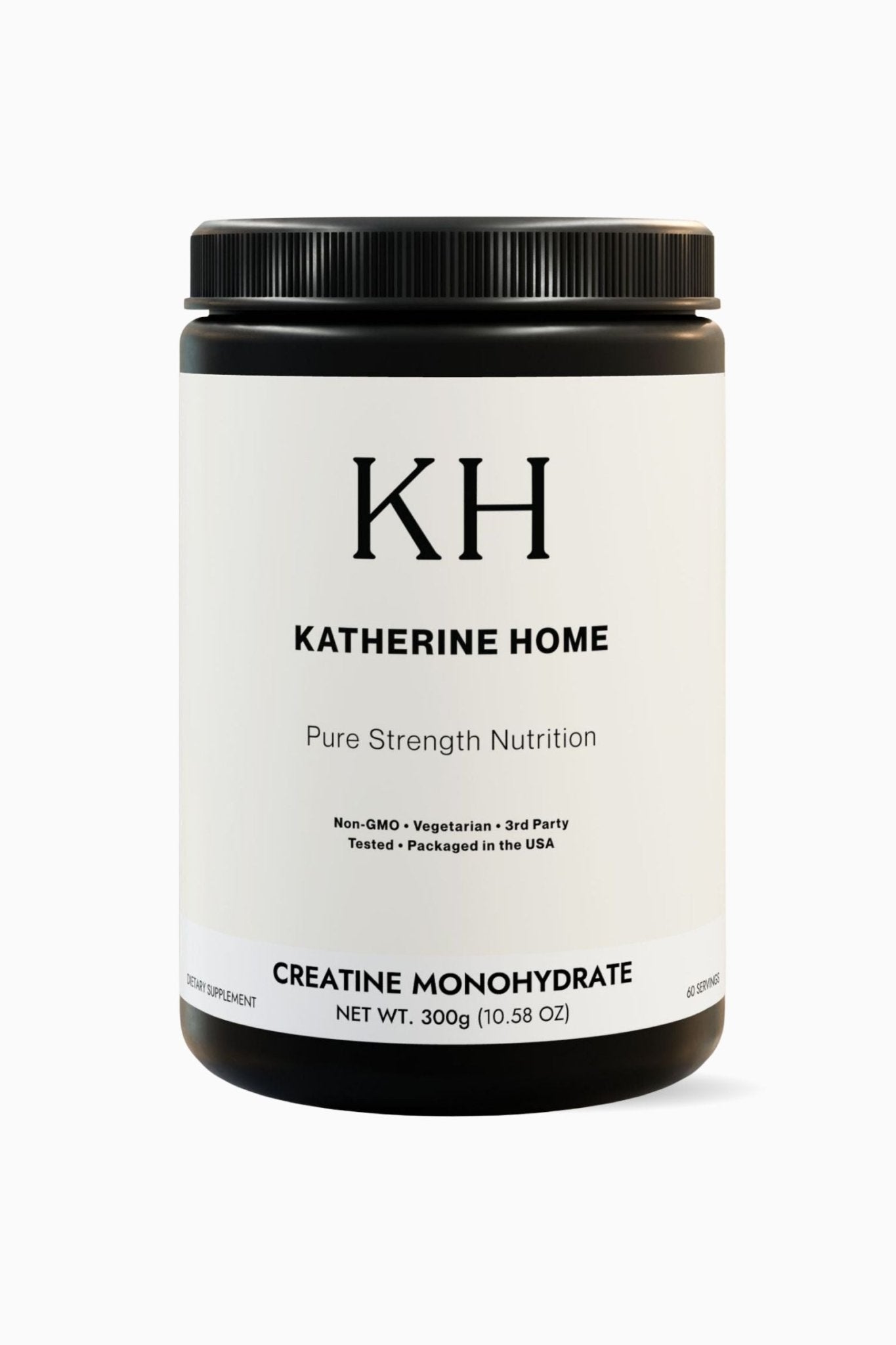 Creatine Monohydrate Supplement - KATHERINE HOMEFood SupplementsKATHERINE HOMEKATHERINE HOMEKatherine Home Creatine Monohydrate supplement container, clean minimalist product hero image.
