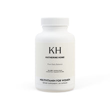Katherine Home Multivitamin for Women, premium daily supplement in white minimalist bottle, formulated to support energy, beauty, and women’s overall health.
