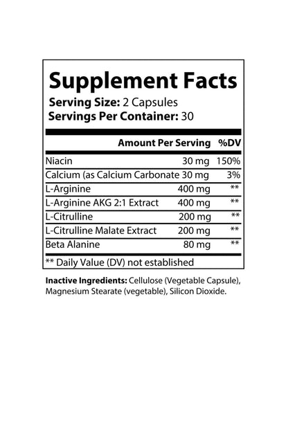 L-Arginine Supplement by KATHERINE HOME dietary supplement Supplement Facts label
