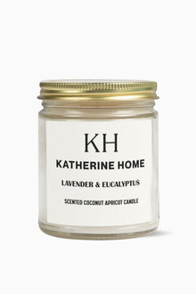 Lavender & Eucalyptus - KATHERINE HOMEHome DecorKATHERINE HOMEKATHERINE HOMEKatherine Home Lavender & Eucalyptus pure soy candle in a minimalist glass jar, clean and natural product hero image.Clear4oz
