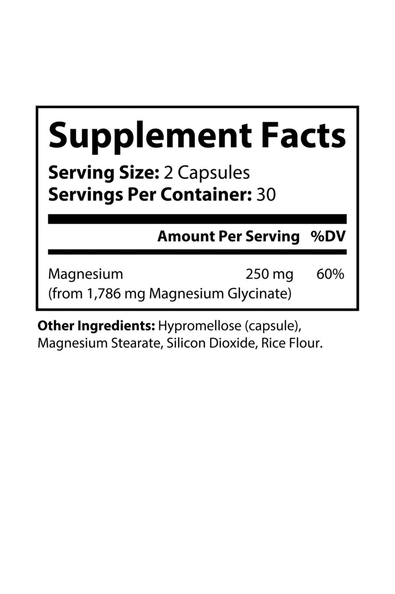 Magnesium Glycinate Supplement by KATHERINE HOME dietary supplement Supplement Facts label