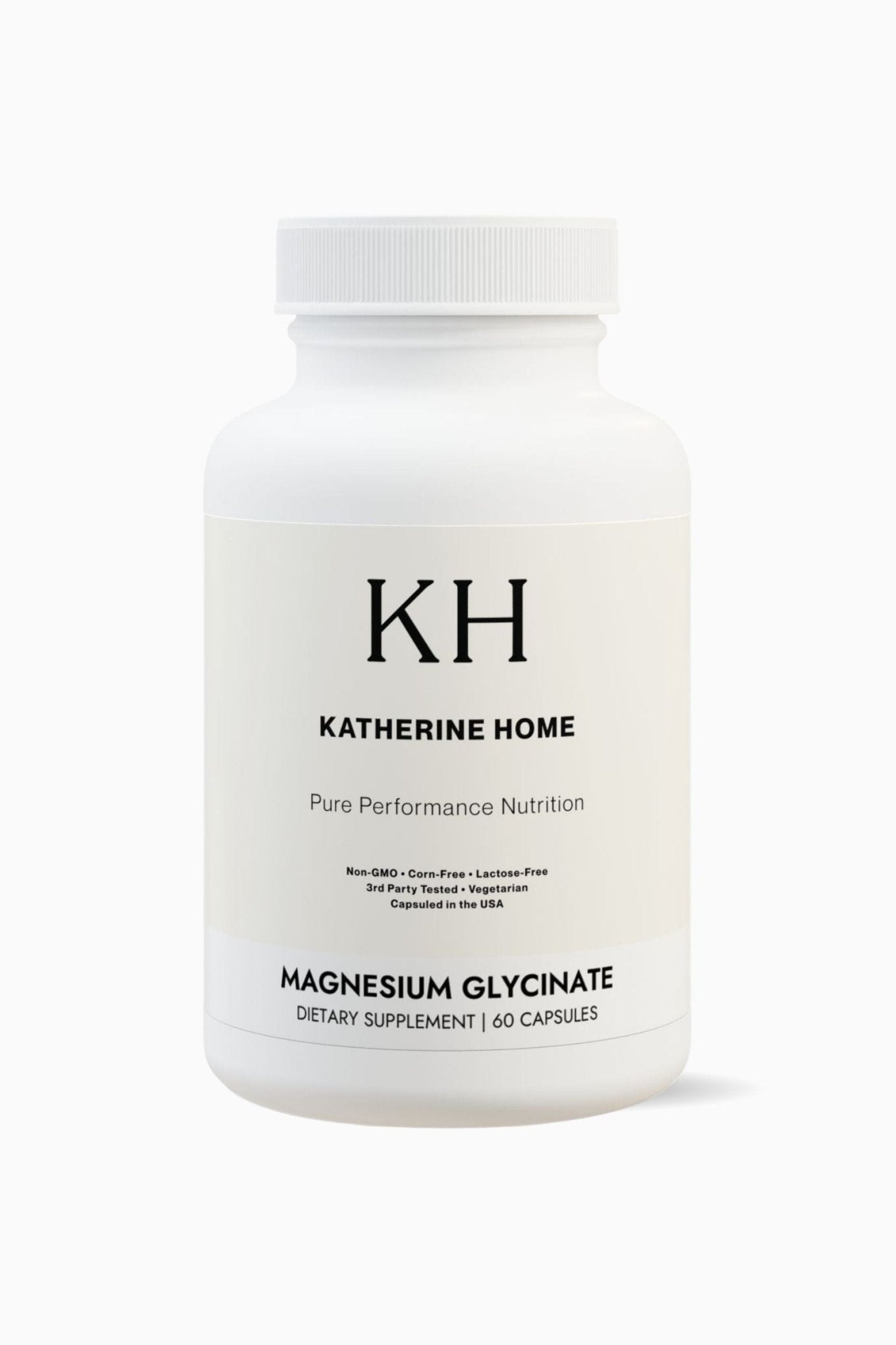 Magnesium Glycinate Supplement by KATHERINE HOME dietary supplement bottle front view