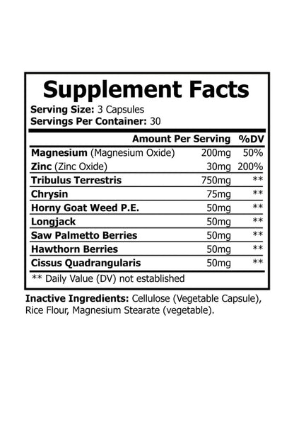 Supplement Facts panel for Katherine Home Magnesium Zinc dietary supplement.