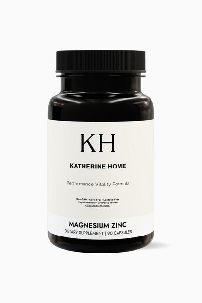Katherine Home Magnesium Zinc supplement bottle in front view on a white background.