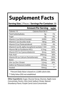 Multivitamin Gummies for Adults, Strawberry - KATHERINE HOMEFood SupplementsKATHERINE HOMEKATHERINE HOMESupplement Facts panel for Katherine Home Multivitamin Gummies for Adults supplement.