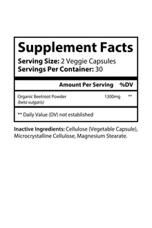 Organic Beetroot Supplement by KATHERINE HOME dietary supplement Supplement Facts label