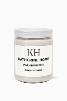 Pink Grapefruit - KATHERINE HOMEHome DecorKATHERINE HOMEKATHERINE HOMEKatherine Home Pink Grapefruit pure soy candle in a minimalist glass jar, clean and natural product hero image.