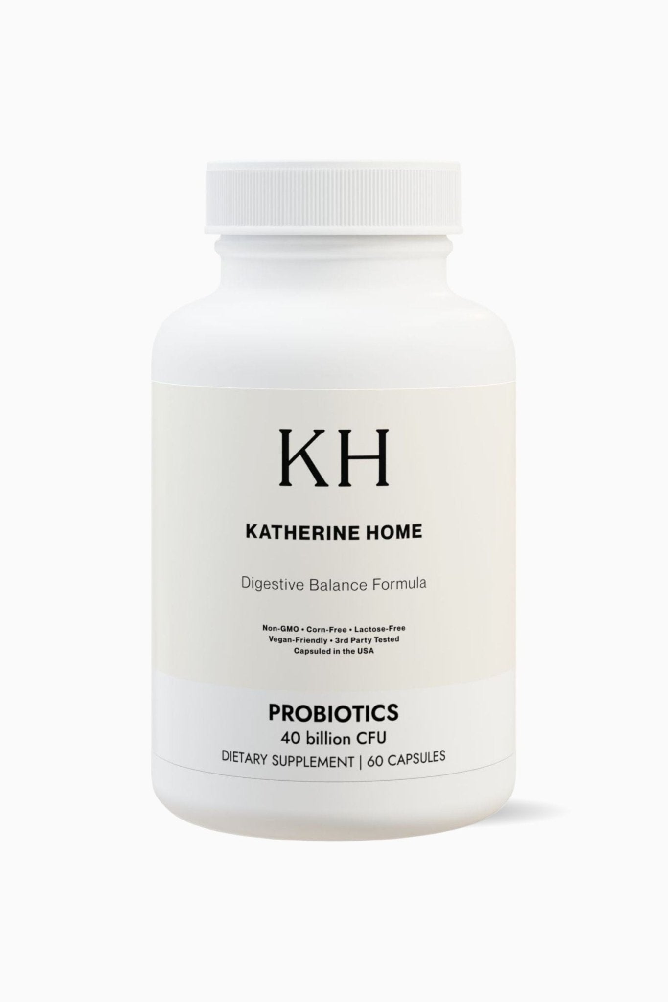 Probiotics Supplement by KATHERINE HOME dietary supplement bottle front view