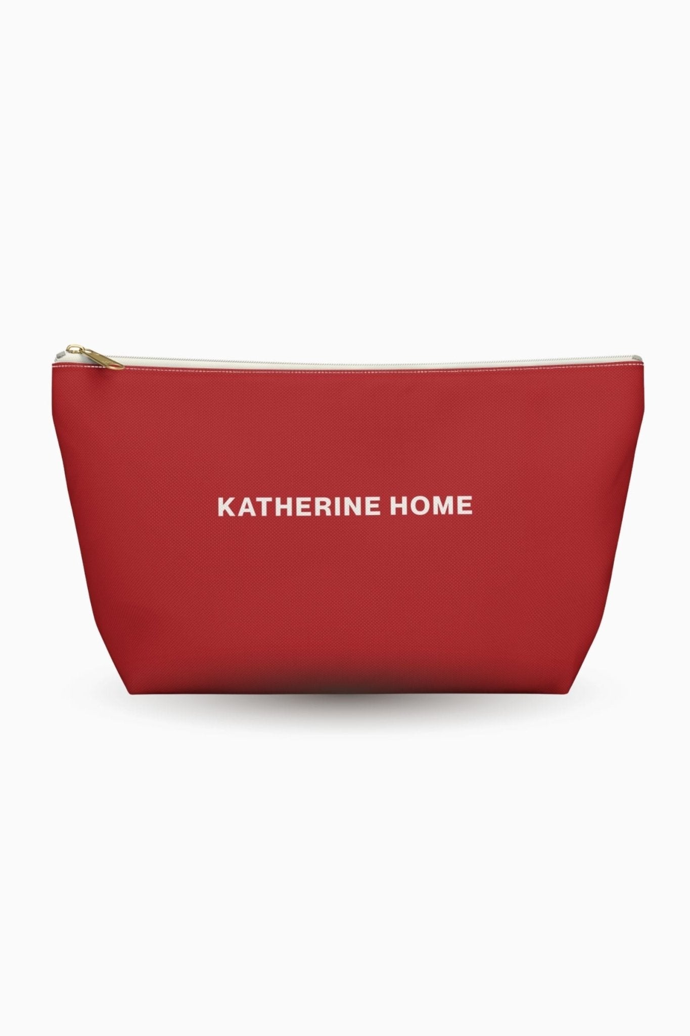 Red Gold Zip Accessory Pouch Pouch by KATHERINE HOME