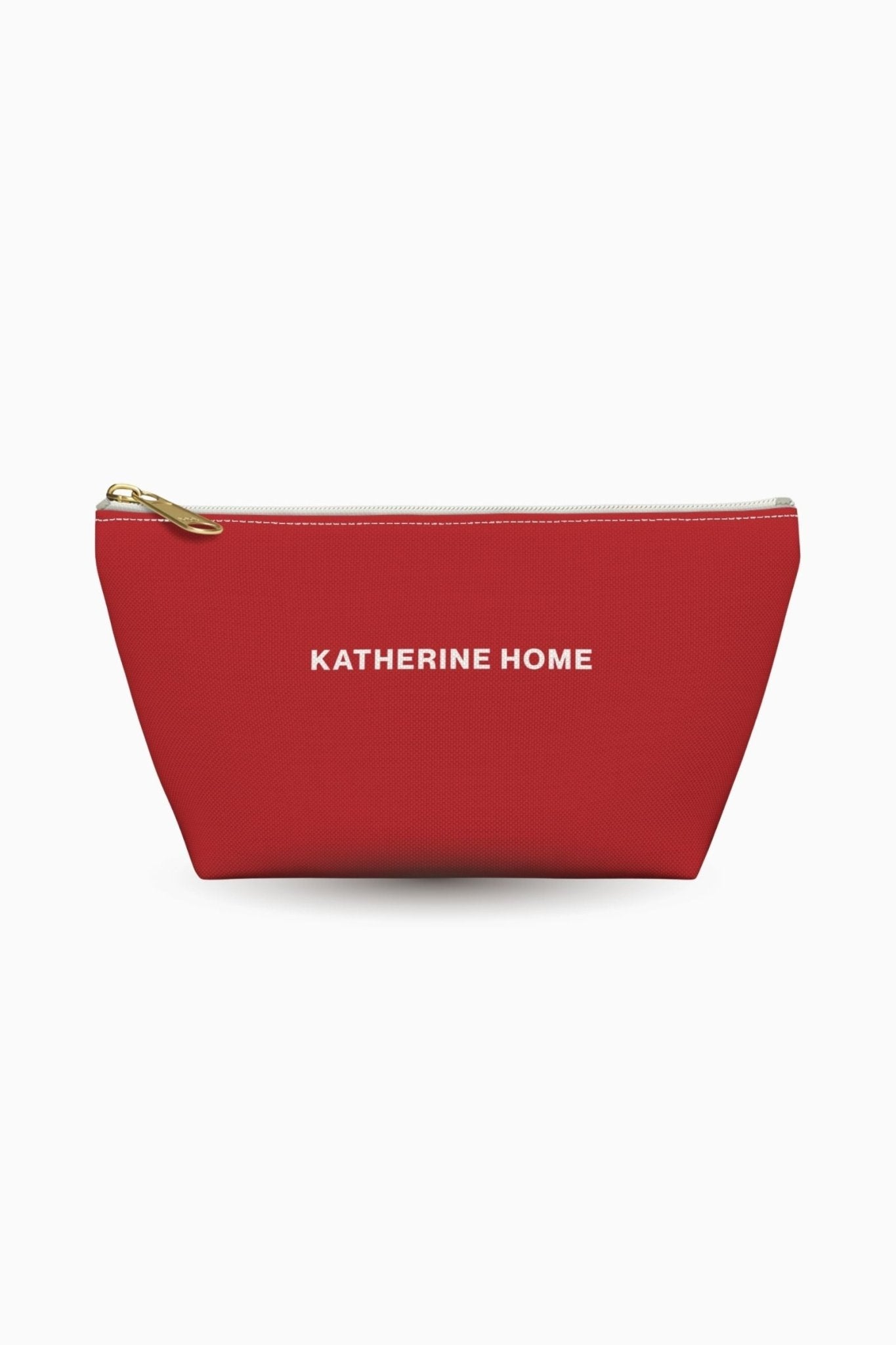 Red Gold Zip Accessory Pouch Pouch by KATHERINE HOME