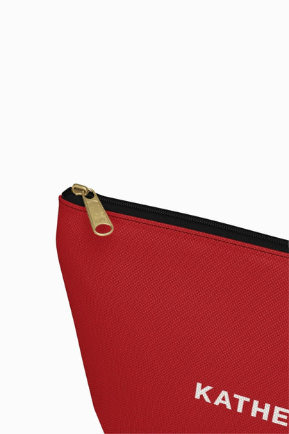 Red Gold Zip Accessory Pouch Pouch by KATHERINE HOME