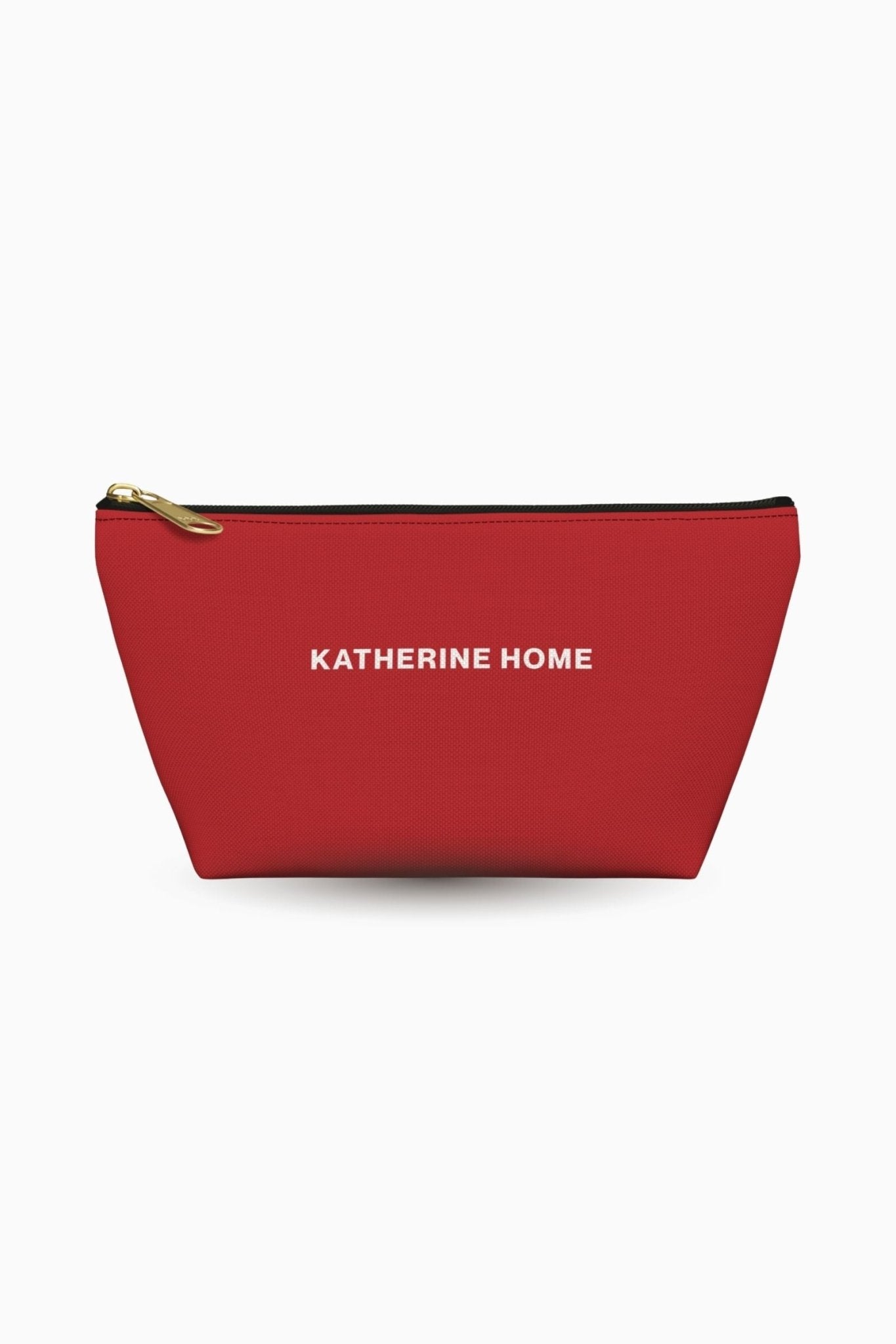 Red Gold Zip Accessory Pouch Pouch by KATHERINE HOME