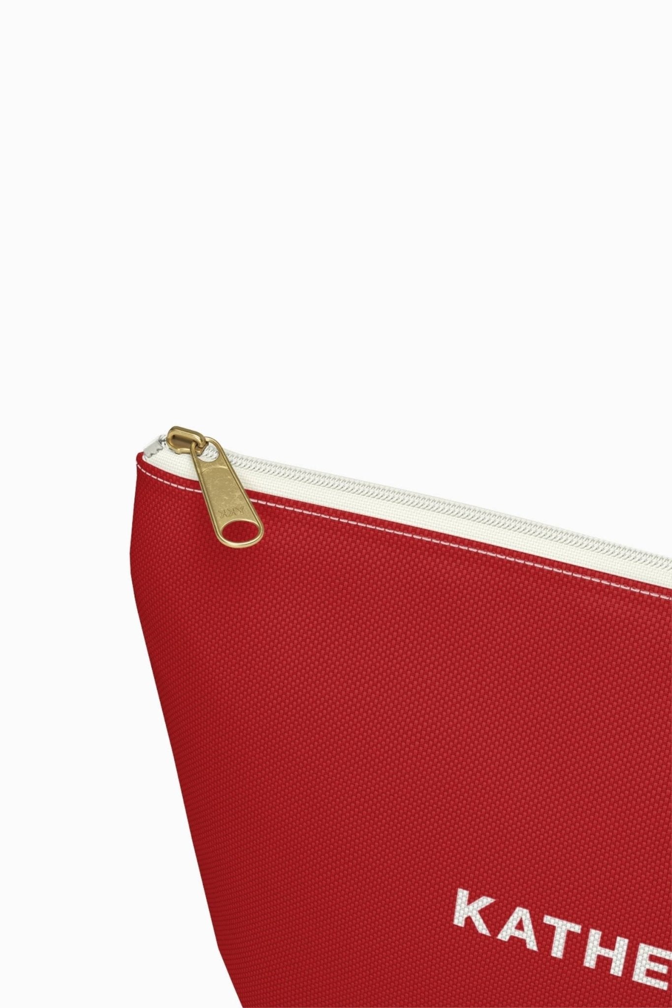 Red Gold Zip Accessory Pouch Pouch by KATHERINE HOME