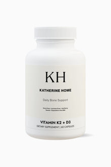 Vitamin K2 + D3 Supplement by KATHERINE HOME dietary supplement bottle front view